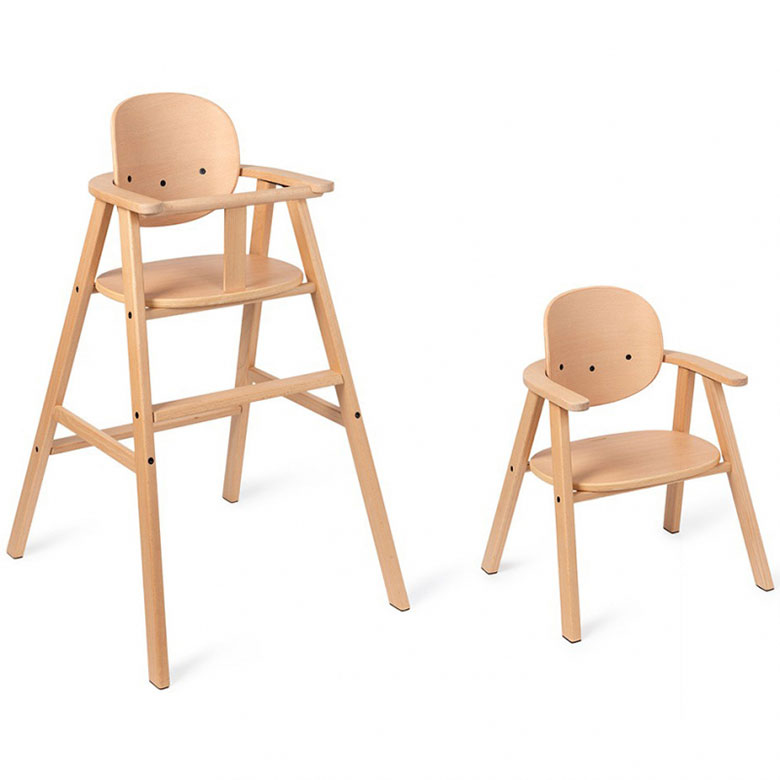 Chaise haute en bois évolutive en chaise