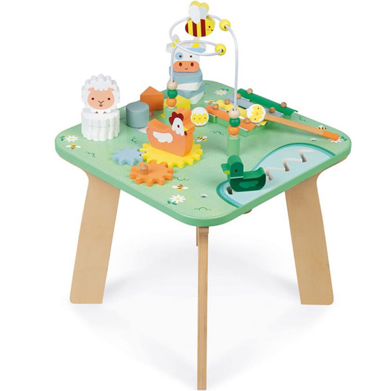 Jeux pour enfants : la table d'activité en bois Janod