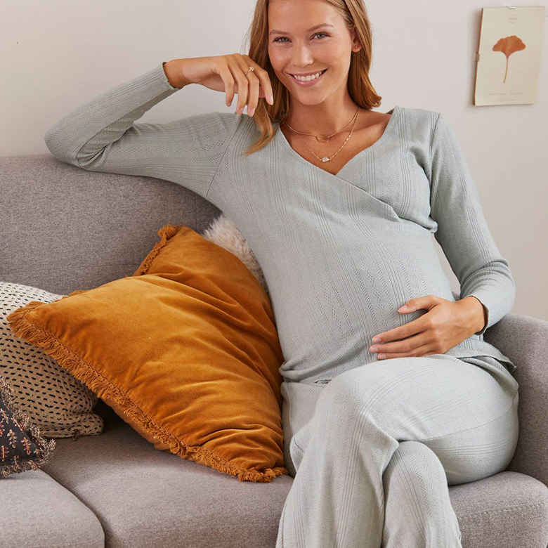 Ensemble 2 pièces pyjama d'allaitement et de grossesse