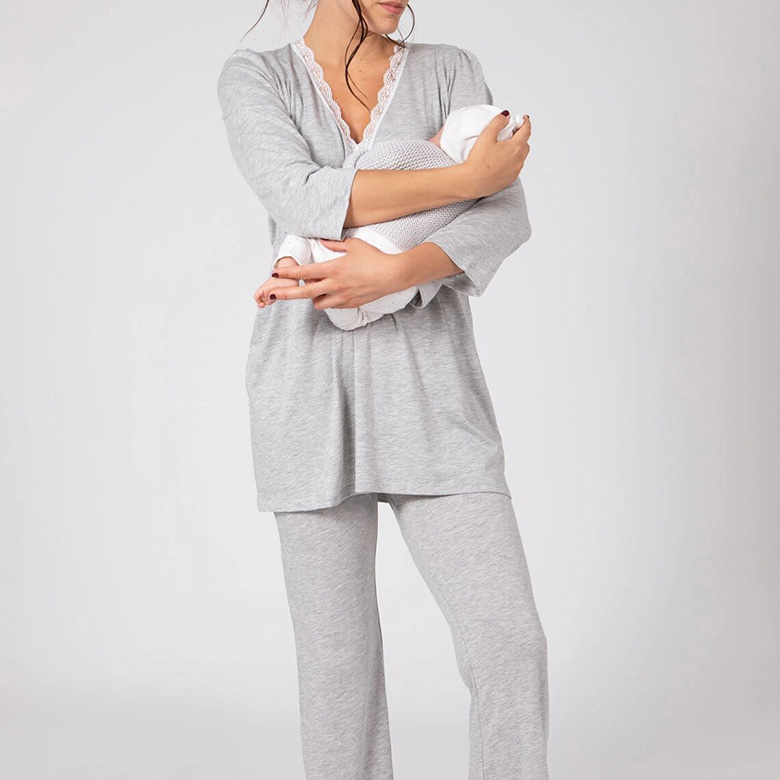 Pyjama en coton biologique 2 en 1 pour femme enceinte