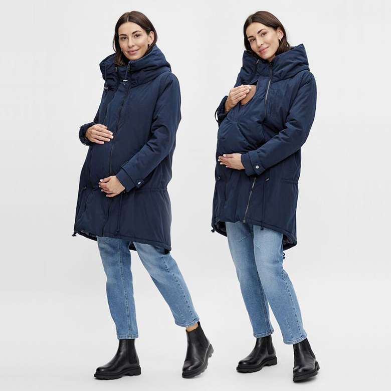 Veste De Grossesse D'hiver 3 En 1 Avec Empiècement Pour Bébé - Coupe-vent, Chaude, Taille XXXL - Pour Portage En Hiver