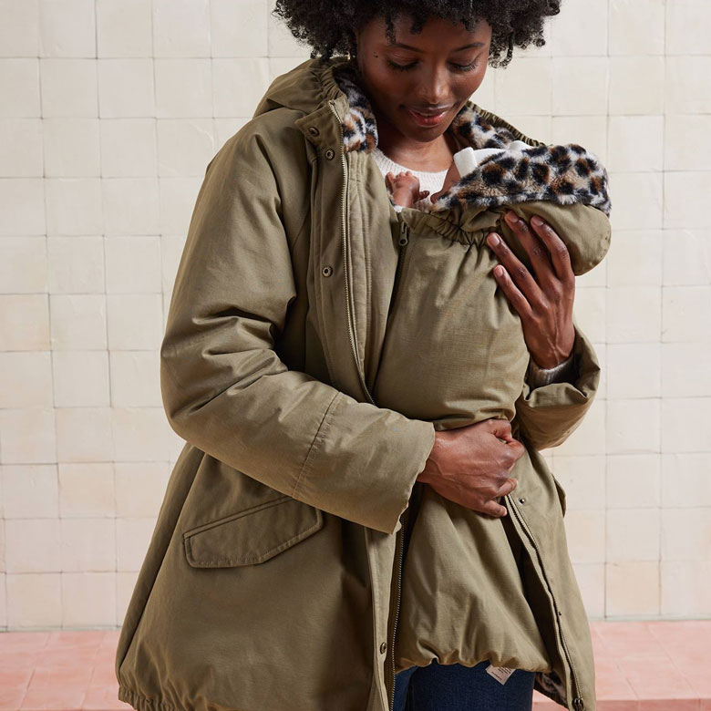 Veste coupe-vent de grossesse et de portage