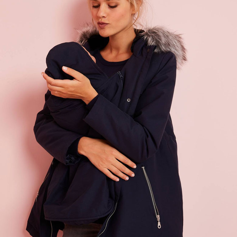 Manteau de portage d'hiver duo mère-enfant