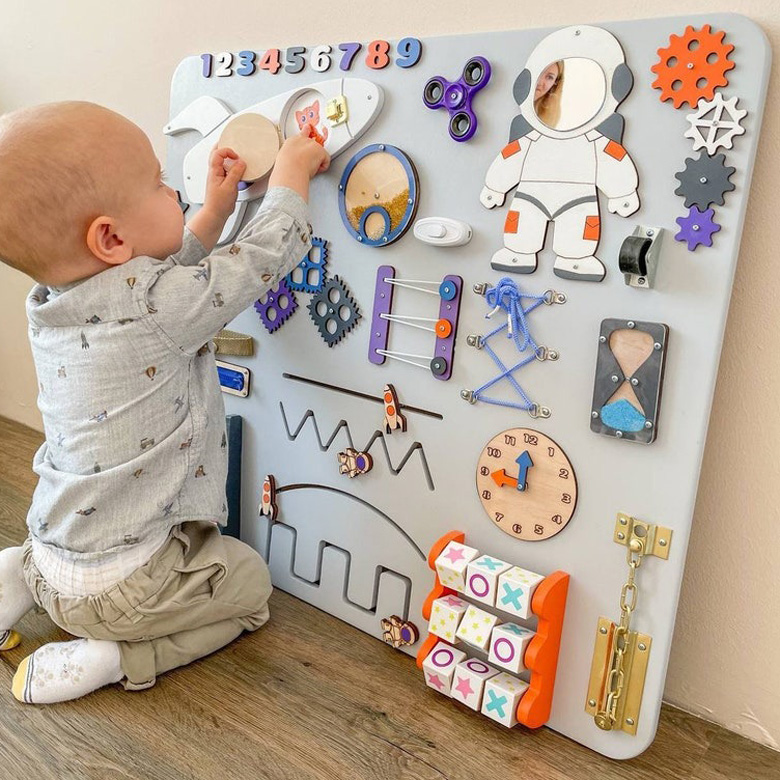 Tapis d'éveil sensoriel personnalisable pour bébé et enfant Montessori  multi-activités d’éveil