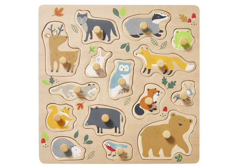 Puzzle bouton animaux de la forêt