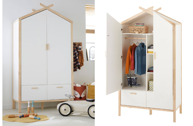 Armoire blanche forme cabane