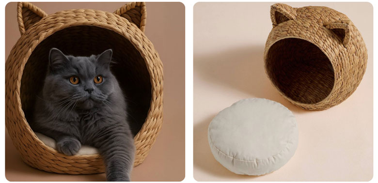panier pour chat en osier